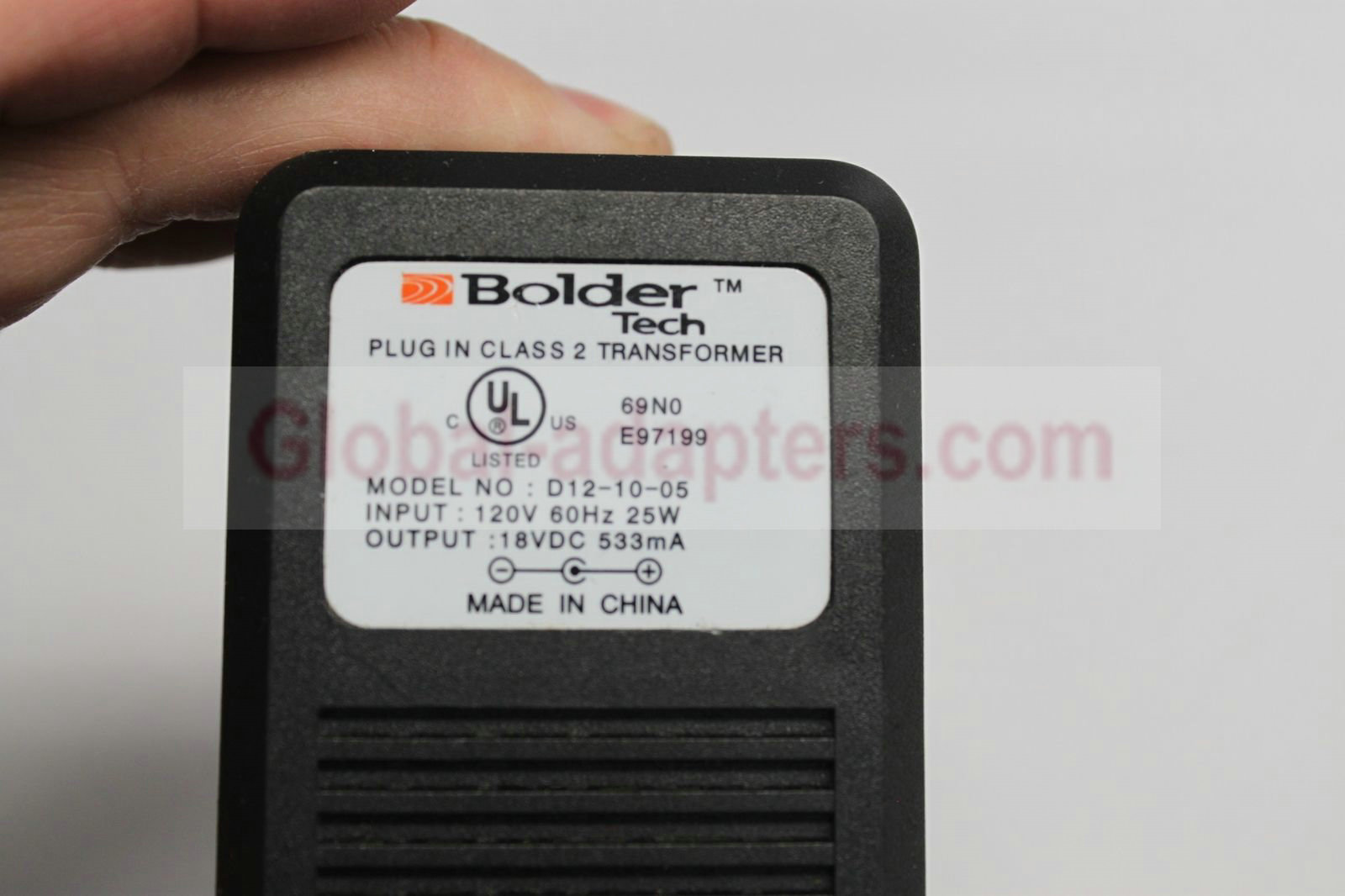 New 18V 533mA Bolder Tech D12-10-05 Plug-In Class 2 Transformer Power Supply Ac Adapter